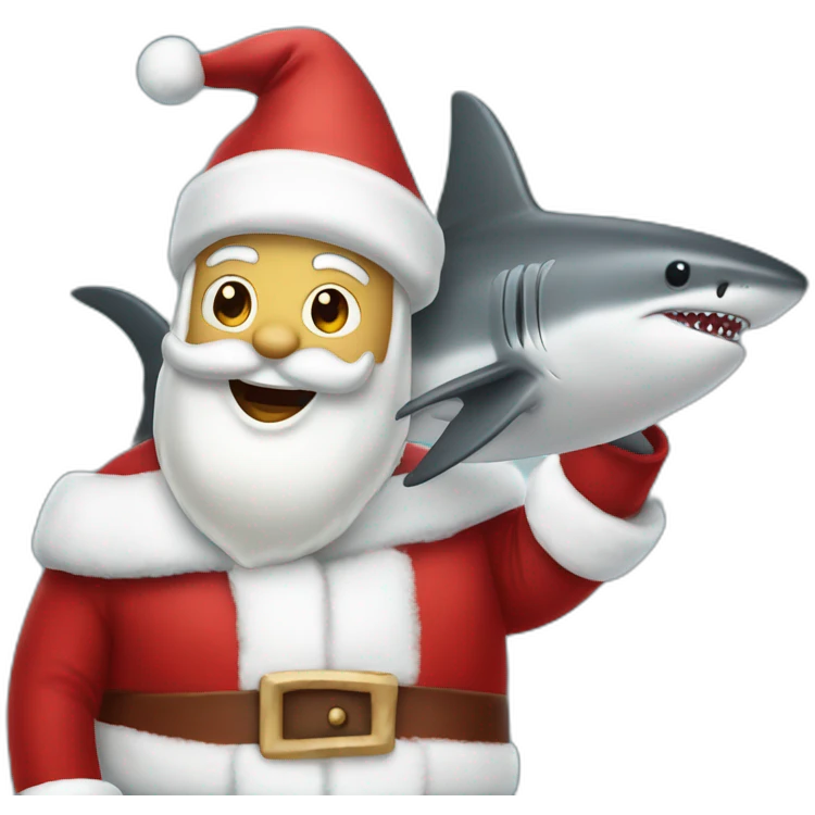 A Santa Claus shark emoji