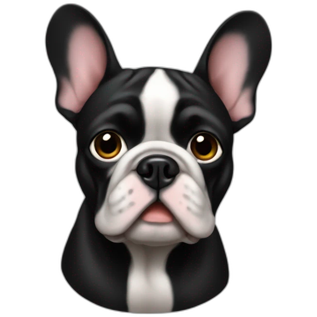 Bouledogue francais noir emoji