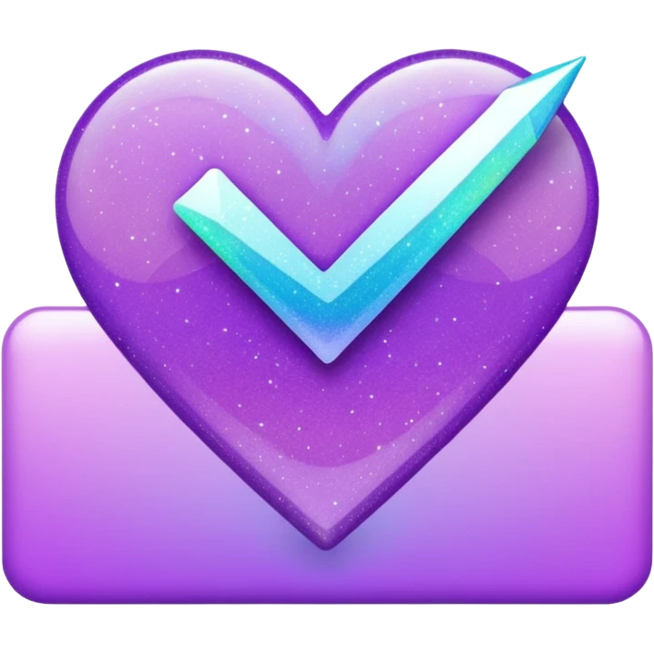 glitter purple and cian checkmark emoji