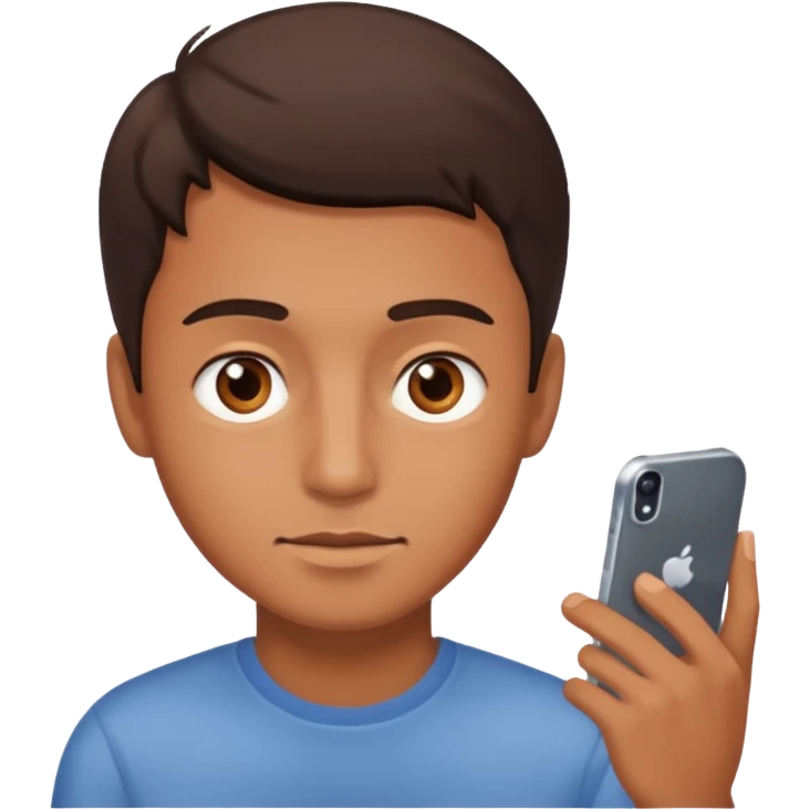A guy scrolling on this phone, his eyes looking the phone very close emoji