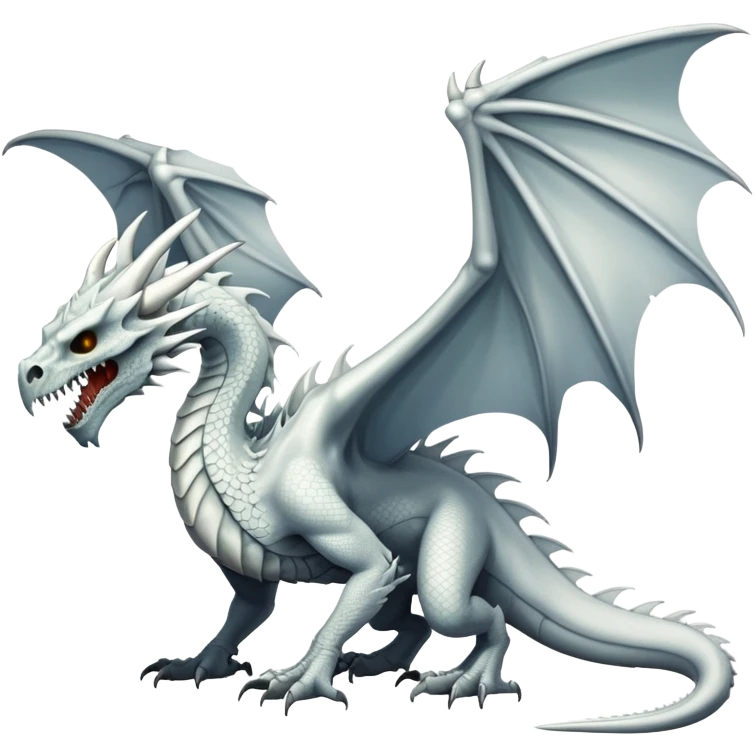 Dragon with a white dragon-cadaver-skull-head (full body) emoji