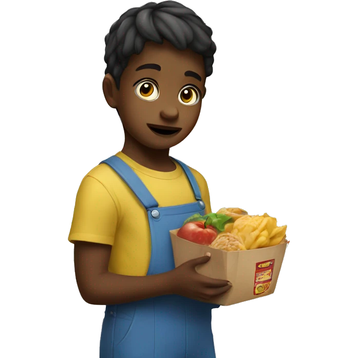 child pushes food away emoji