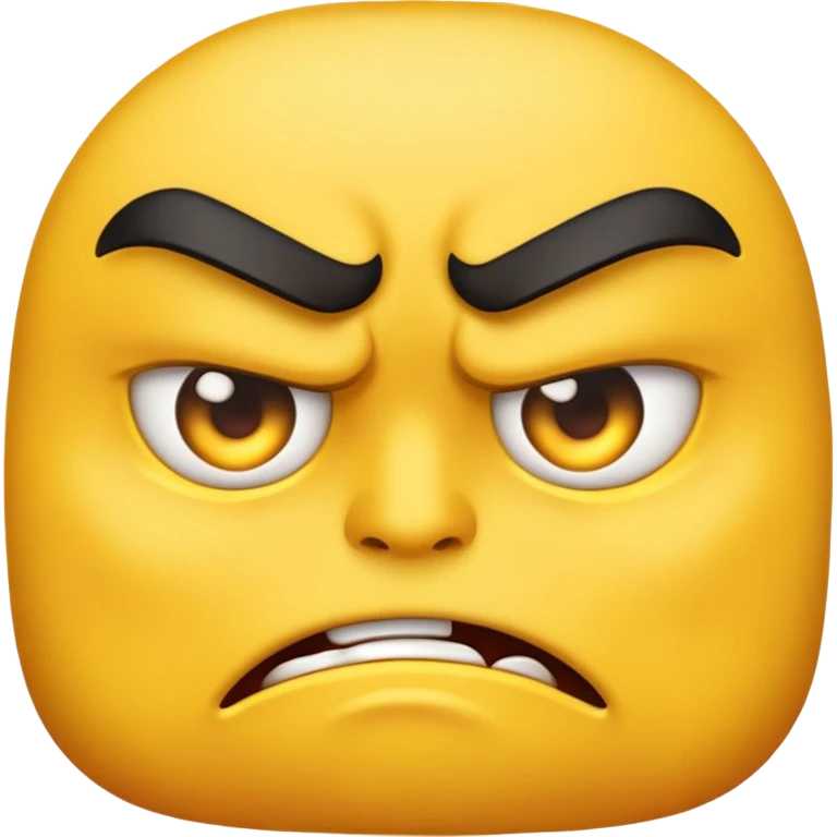 Traditional yellow emoji, eye twitching, angry, dangerous emoji