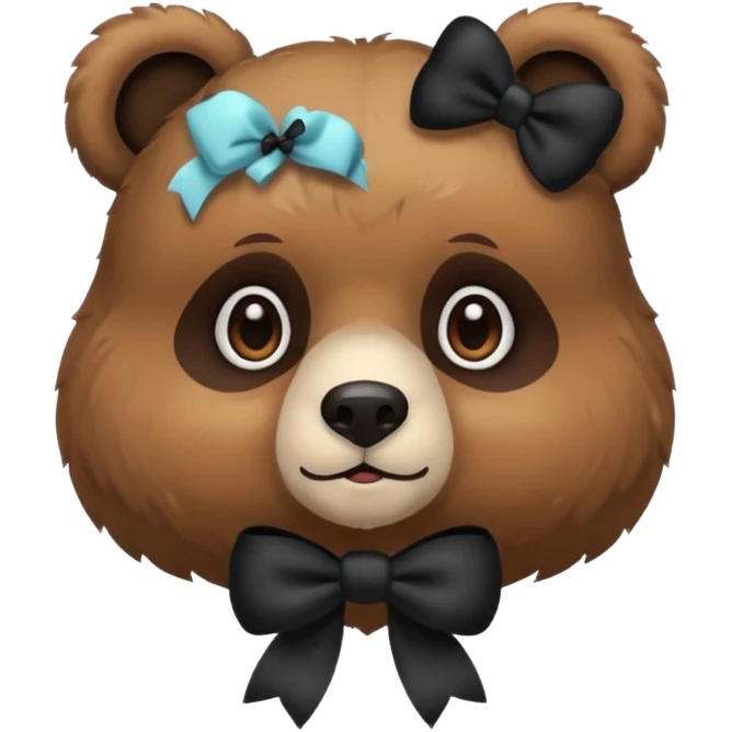 Bear with 2 black bows on the ears emojie like the iPhone emojie emoji