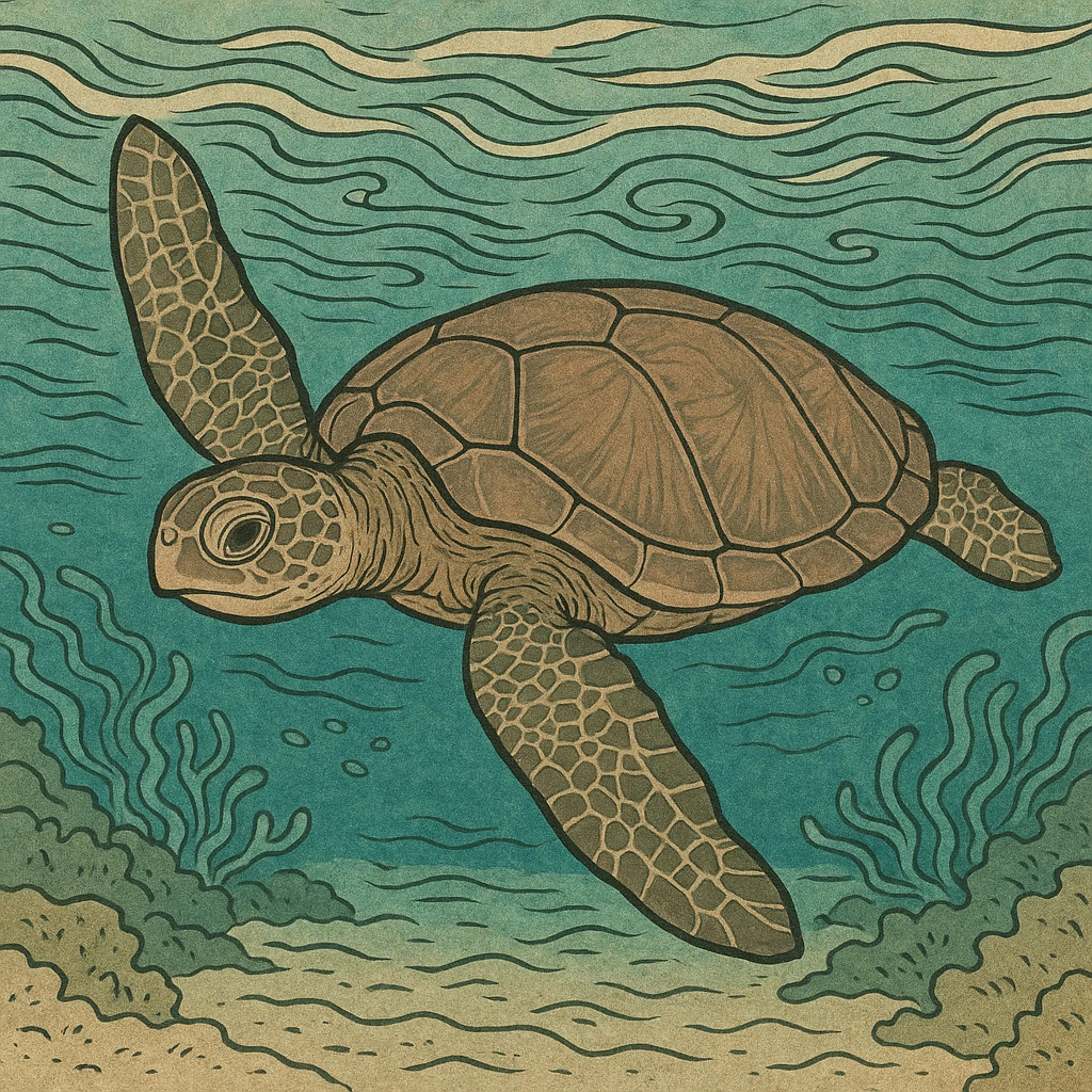 sea turtle in beautiful clear turquoise caribbean sea underwater emoji