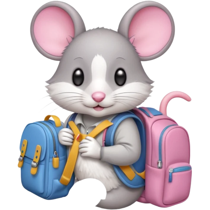 sweet mice with backpack emoji