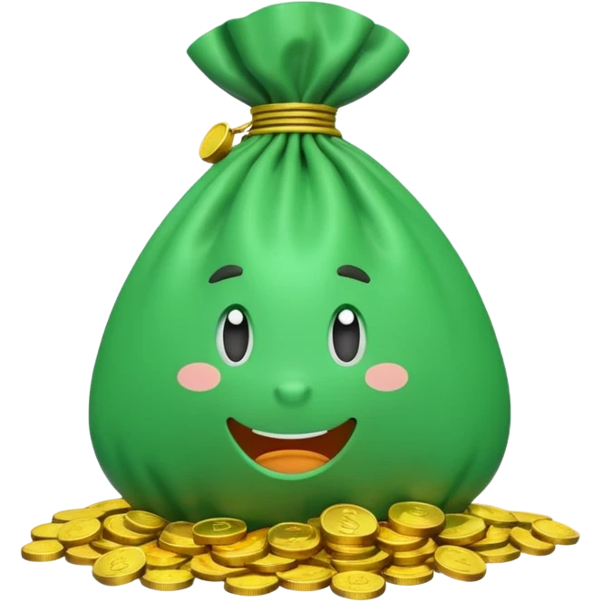 3d cute simple minimalist money bag emoji