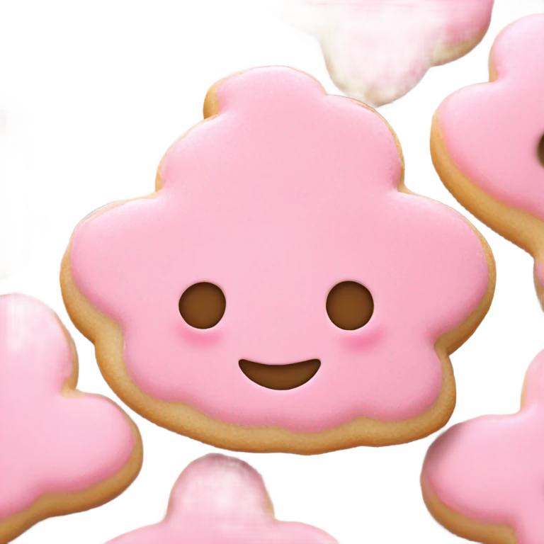 Pink frosting sugar cookie  emoji