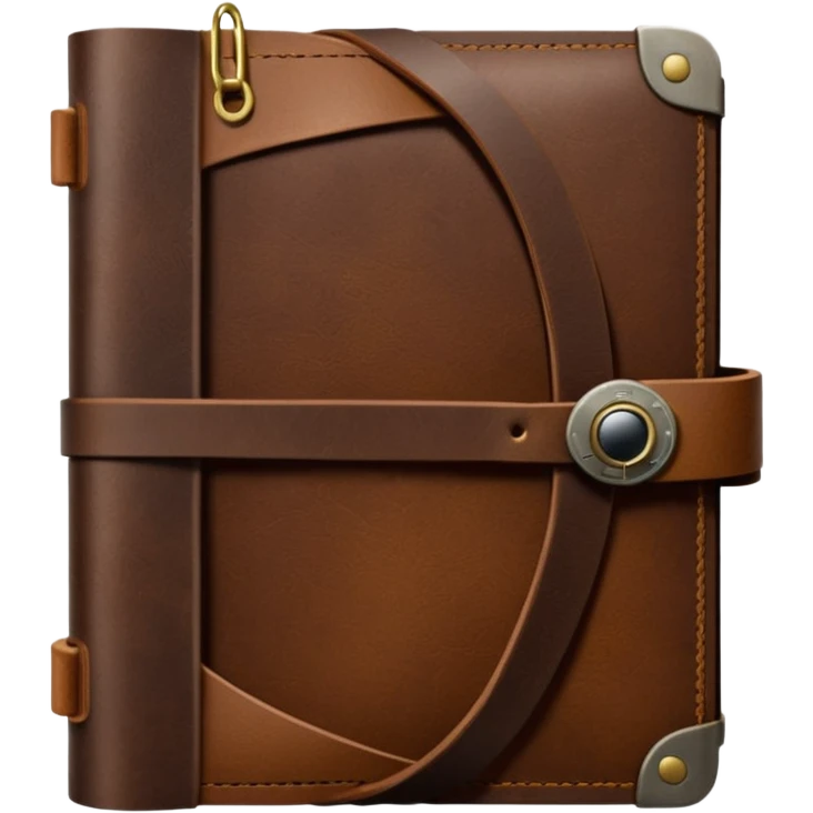 dark brown leather travelers journal emoji