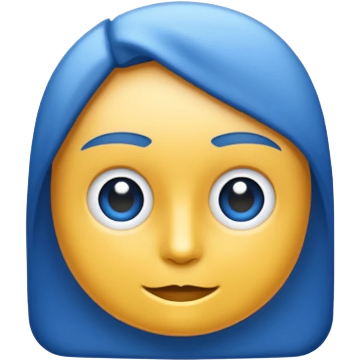 Blauw vierkant met wit vinkje in emoji
