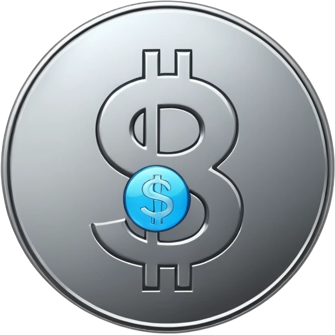 silver coin with dollar sign emoji