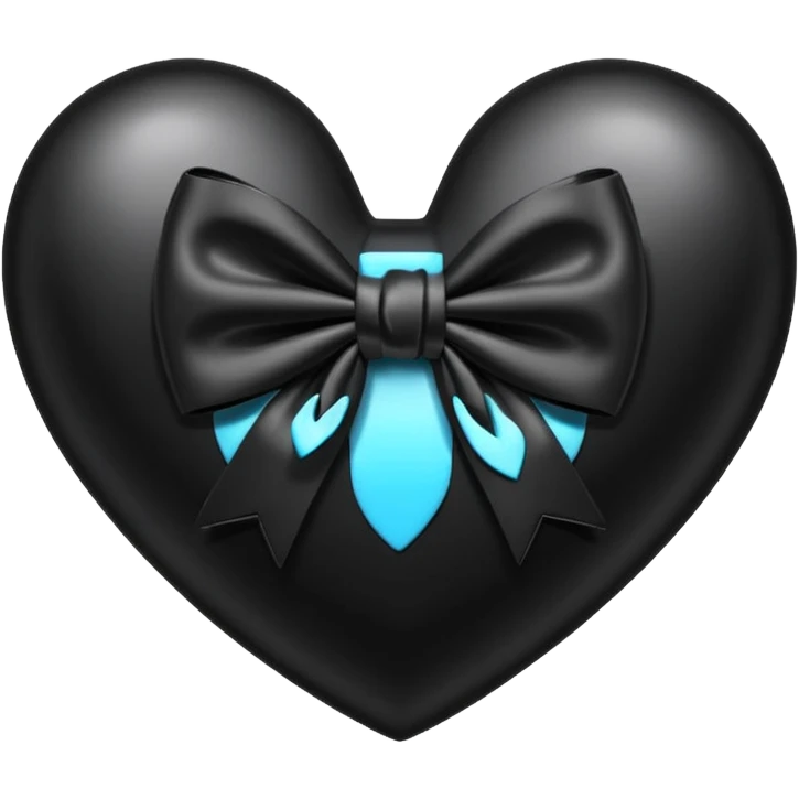 black heart with a black bow emoji