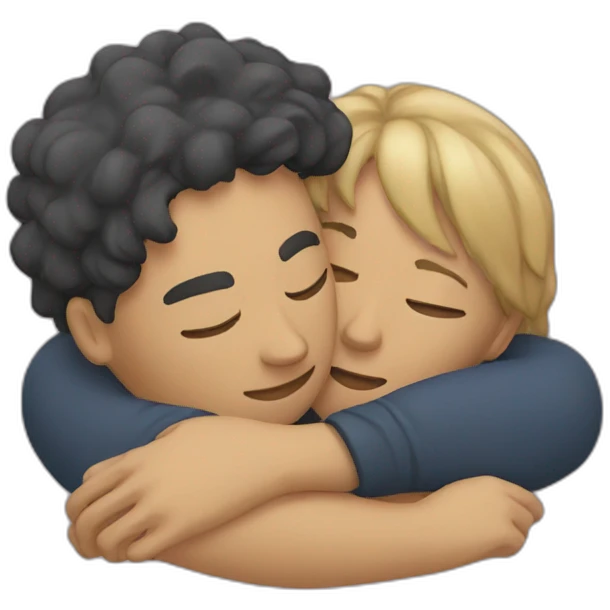 Two people hugging lying down emoji