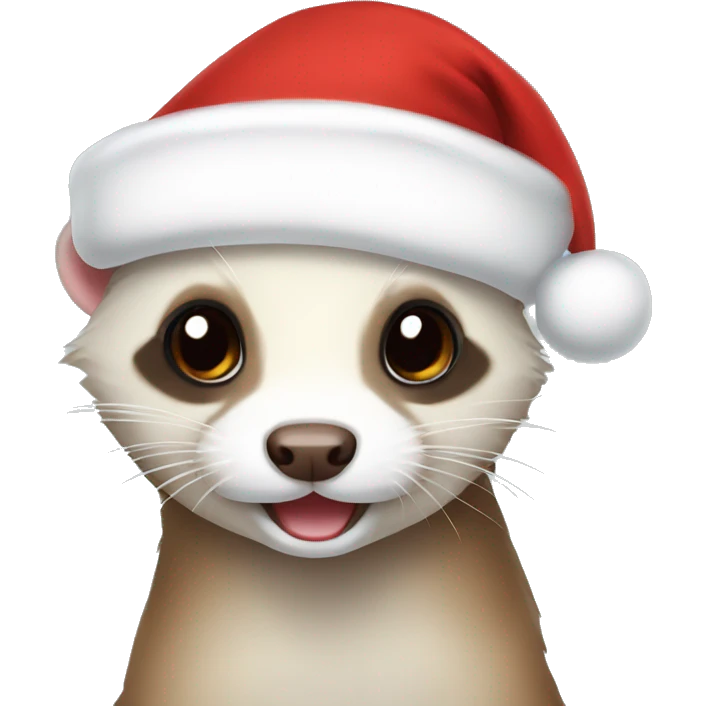ferret wearing santa hat emoji