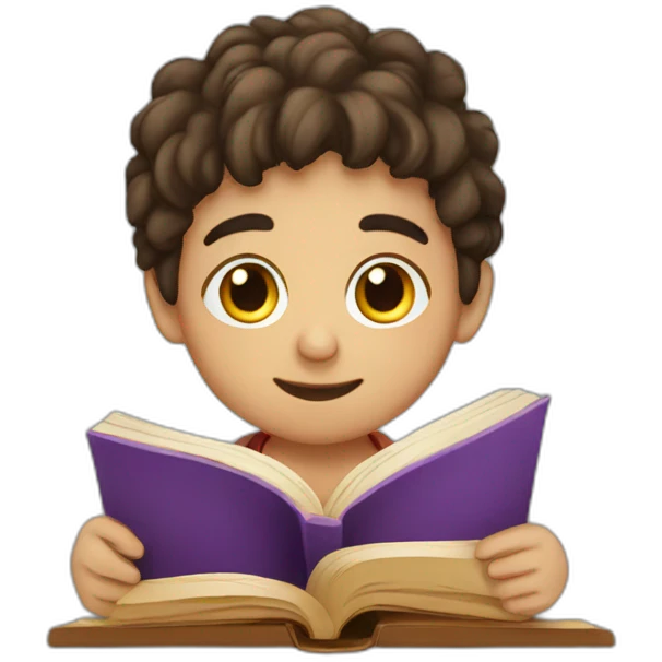 Armenian boy reading book emoji