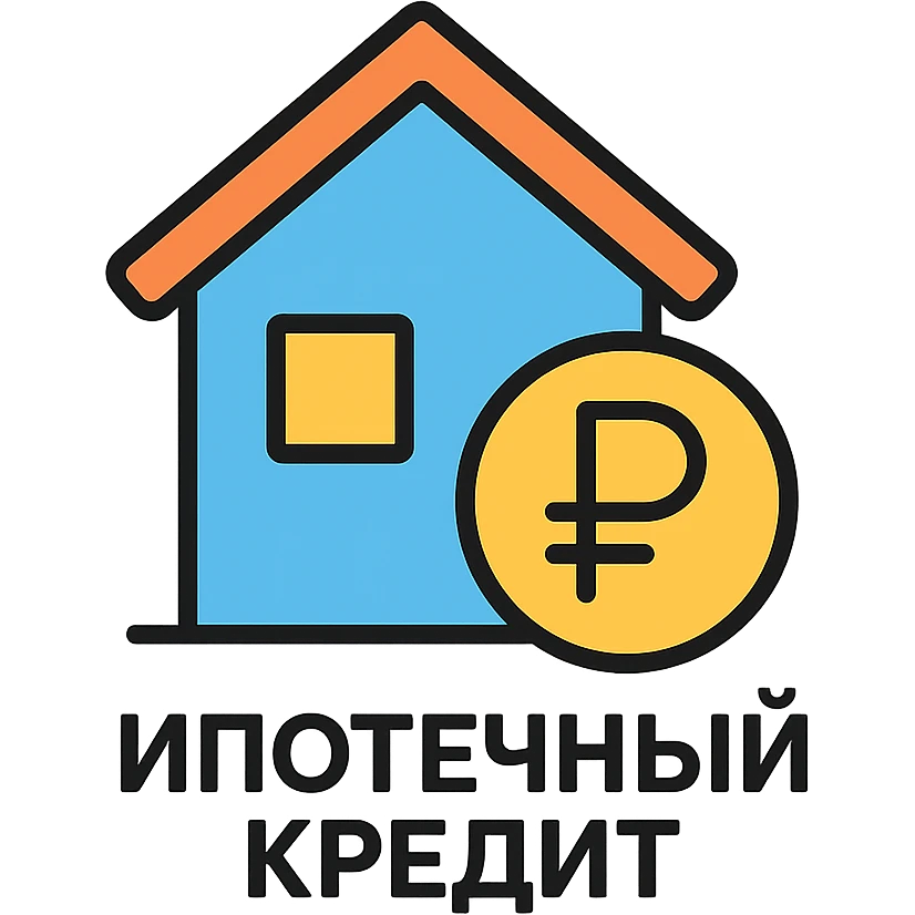 Ипотечный кредит. Линейный минималистичный рисунок  emoji