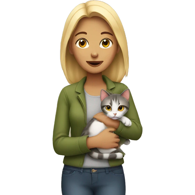 woman with cat emoji