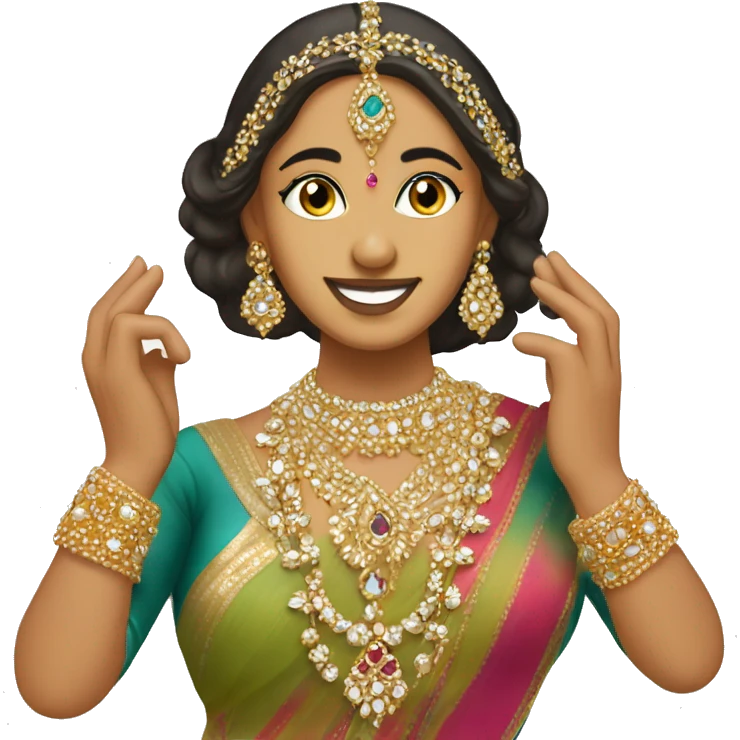 Desi classical kathak dancer with jewels emoji