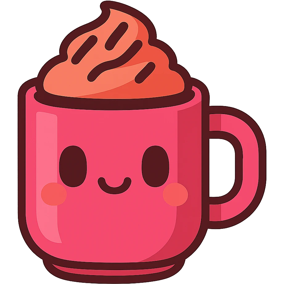 a pink mocha, cute and inviting emoji