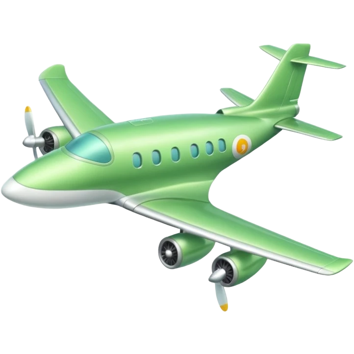 light green airplane with clouds emoji