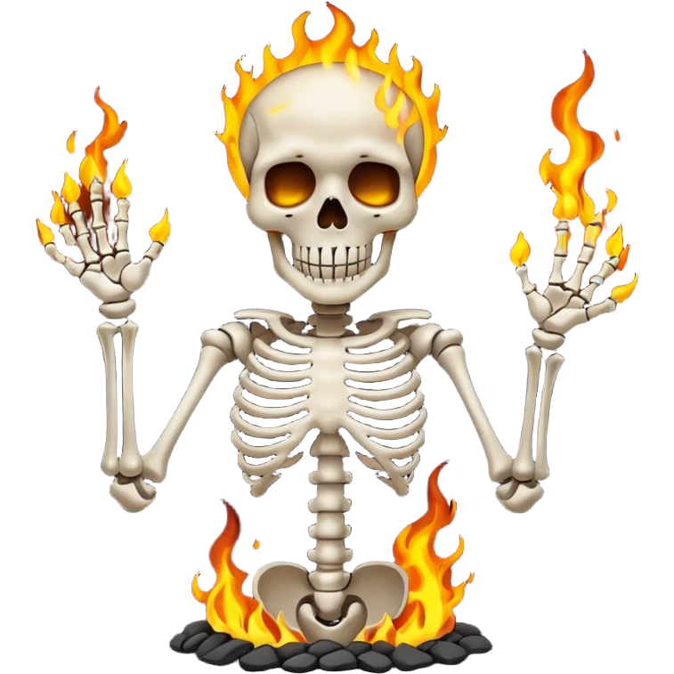 Burning skeloten emoji