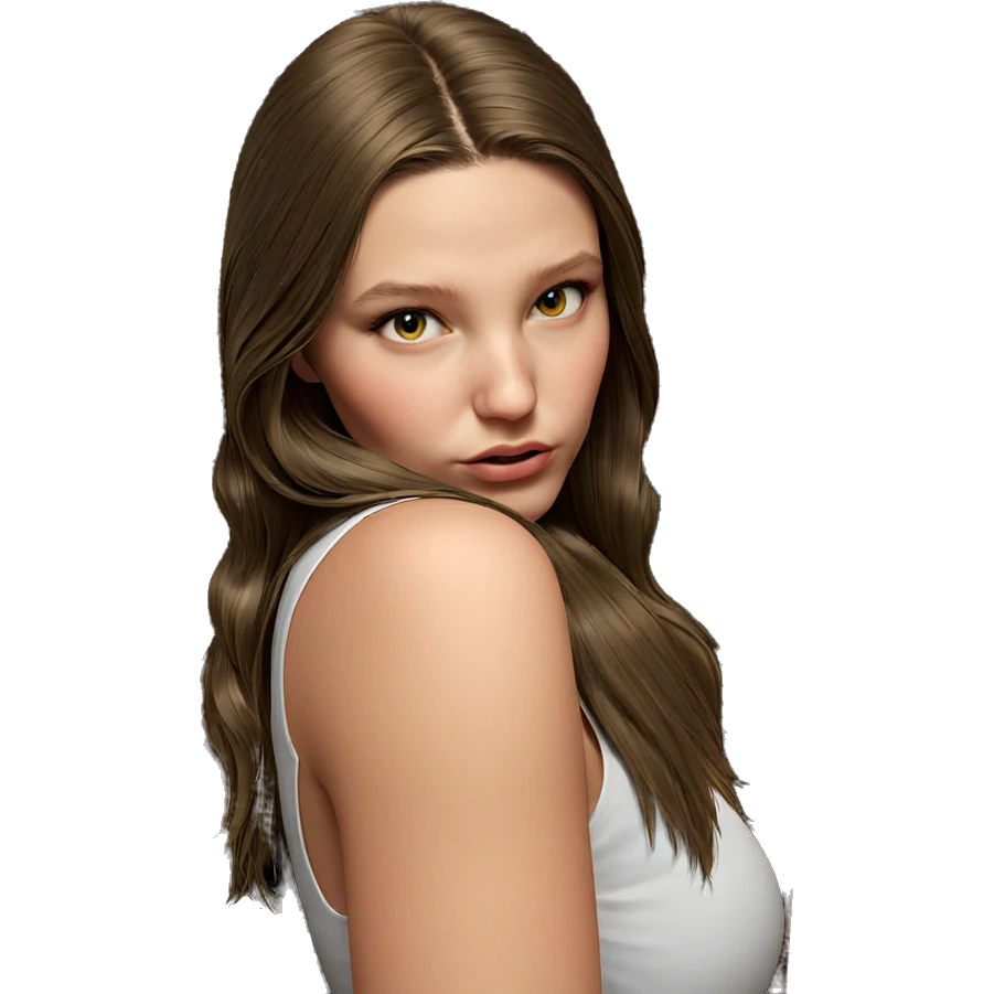 girl with long hair by blinds emoji