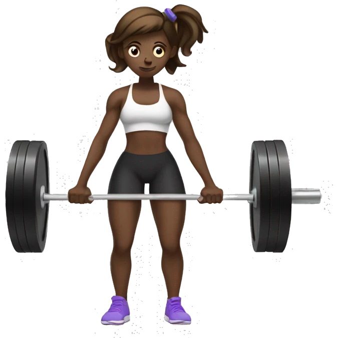girl deadlifting barbell emoji