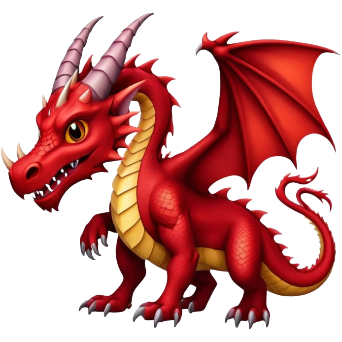 A red dragon with maroon horns emoji