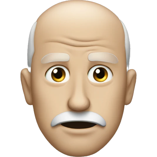 the brooding face of a white man with his finger over his mouth. emoji
