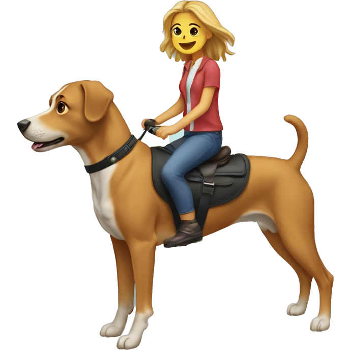 a girl riding a dog 🙋‍♀️🐕 emoji