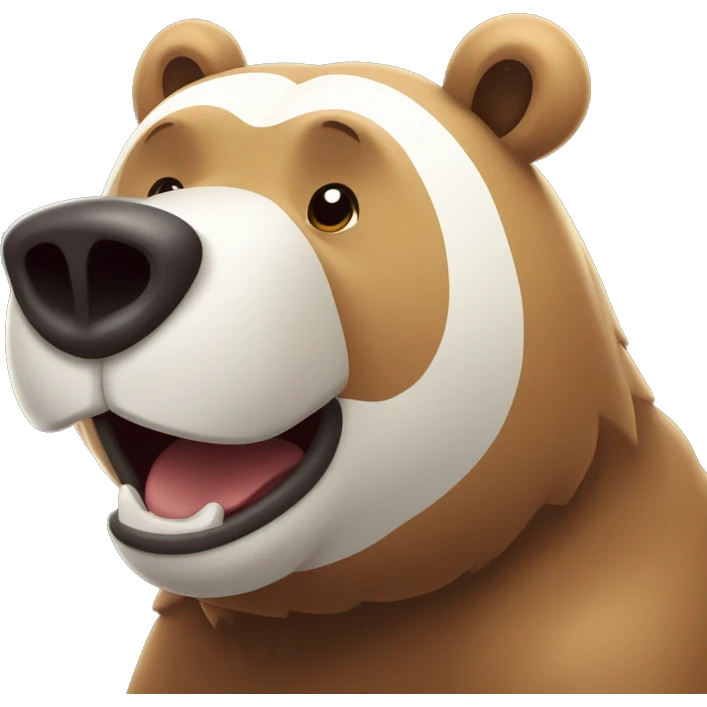 Un oso grande color marrón abrazando a un conejito blanco  emoji