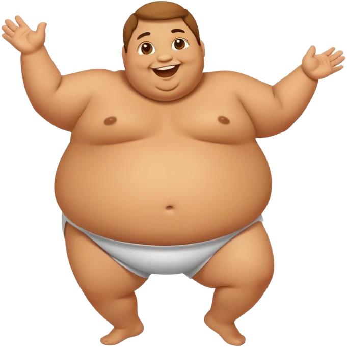 A fat person dancing joyfully emoji