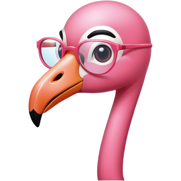 Flamingo mit einer schnellen Brille emoji