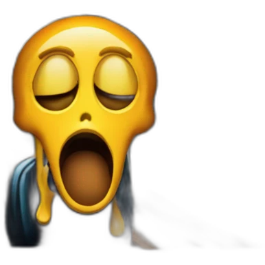 painting of munch's scream with a beach background emoji