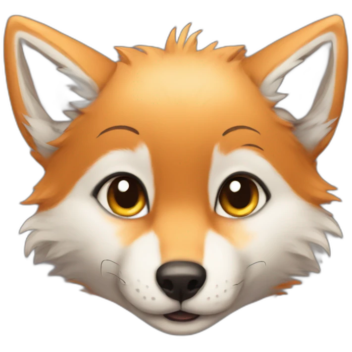 Baby wolf mixed with a fox emoji