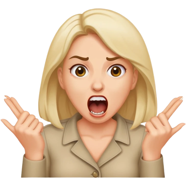 Woman screaming “how dare you hold me accountable”  emoji