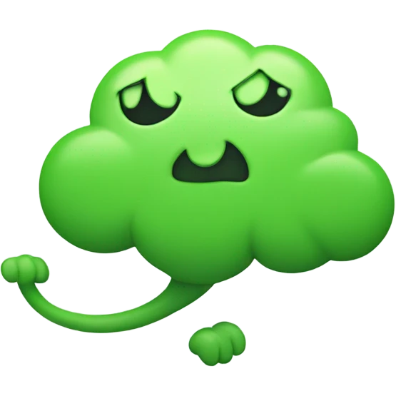 Dog farting green emoji