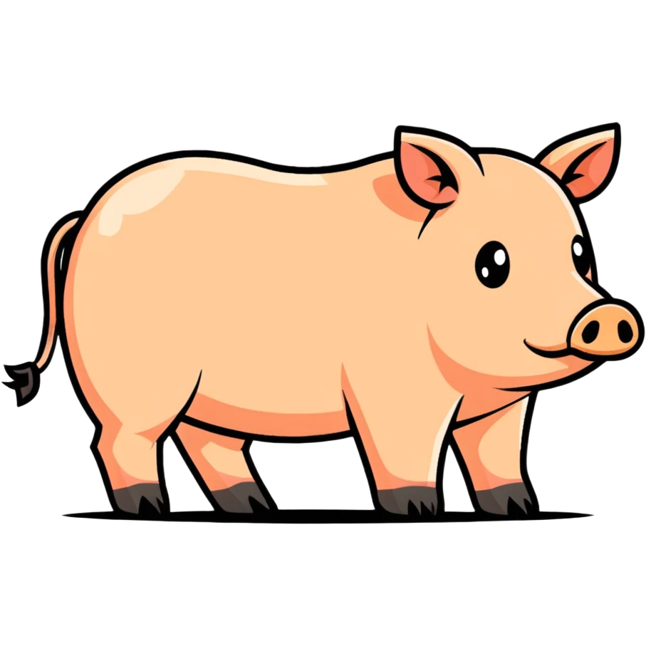 orange wild pig cartoon sticker emoji