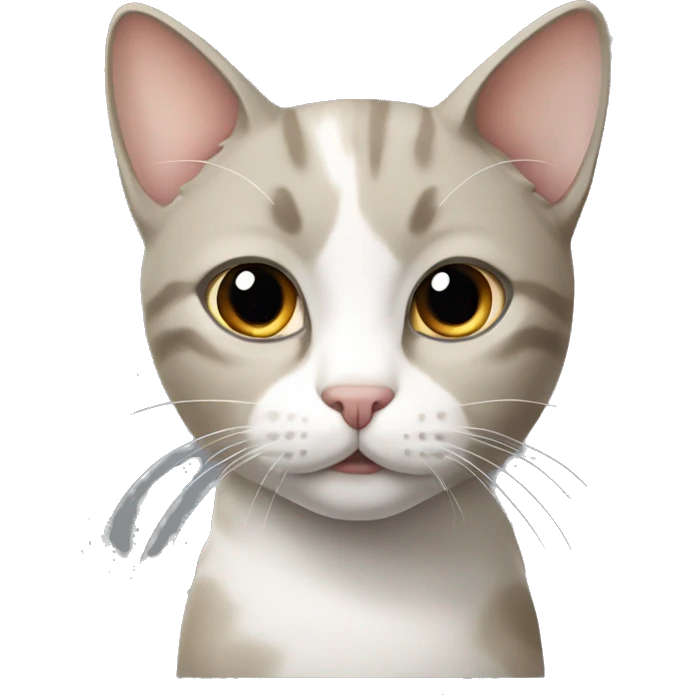beige grey and white cat   emoji