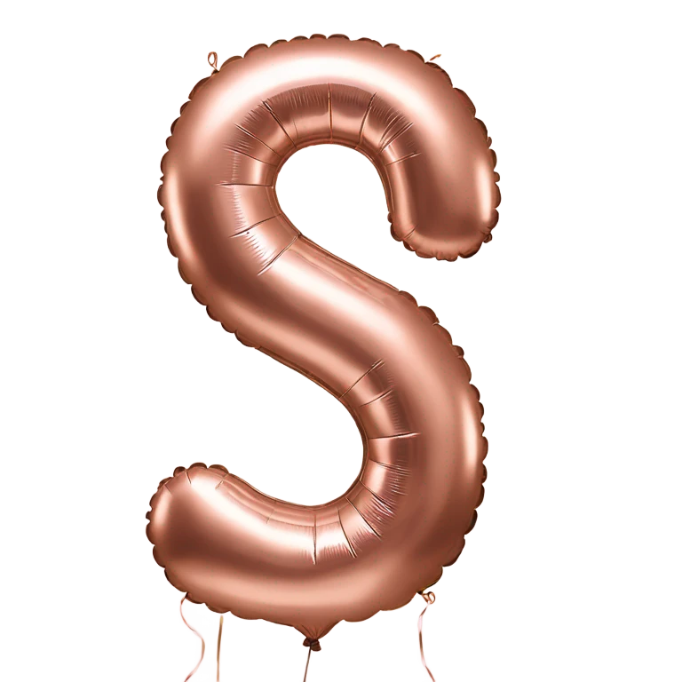 Rose gold number 5 balloon emoji