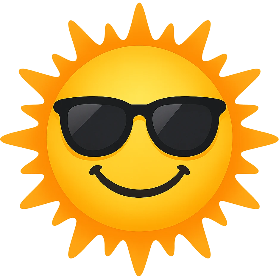 smiling sun with sunglasses emoji
