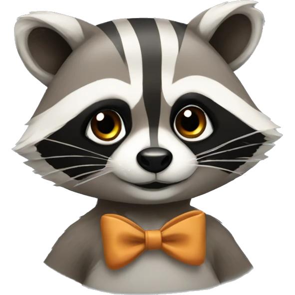 raccoon with bow emoji