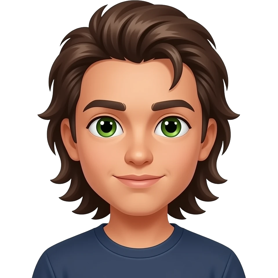 eys color green ethnicity mexican brown hair mullet age 17 years old emoji