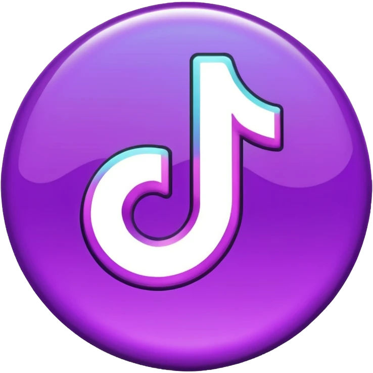 Purple and Cian Symbol of TikTok app emoji