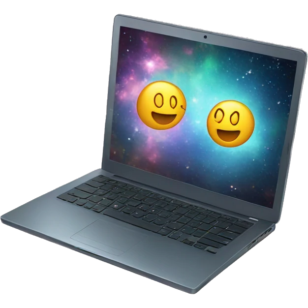 laptop and magic emoji