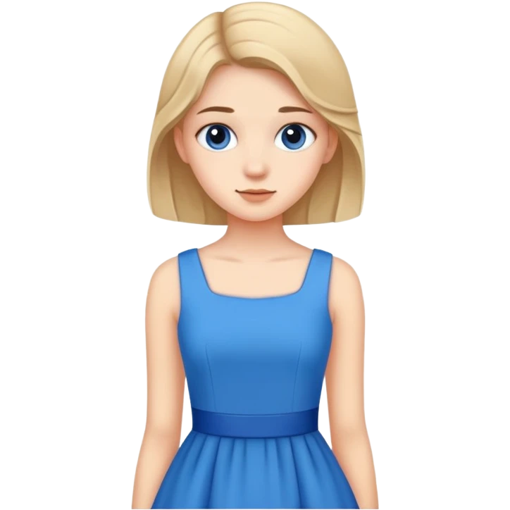 teen girl in a blue dress emoji