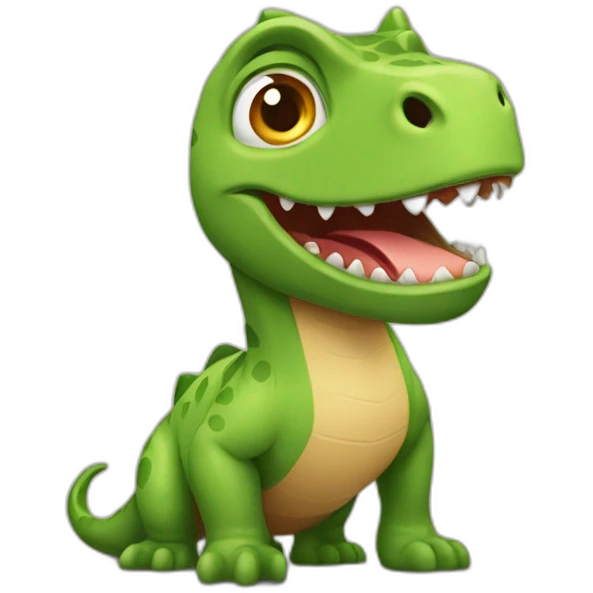 Un dinosaure sur un chat emoji