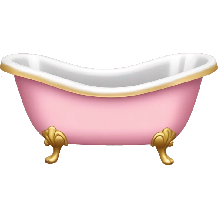 pink victorian bath tub, gold feet emoji