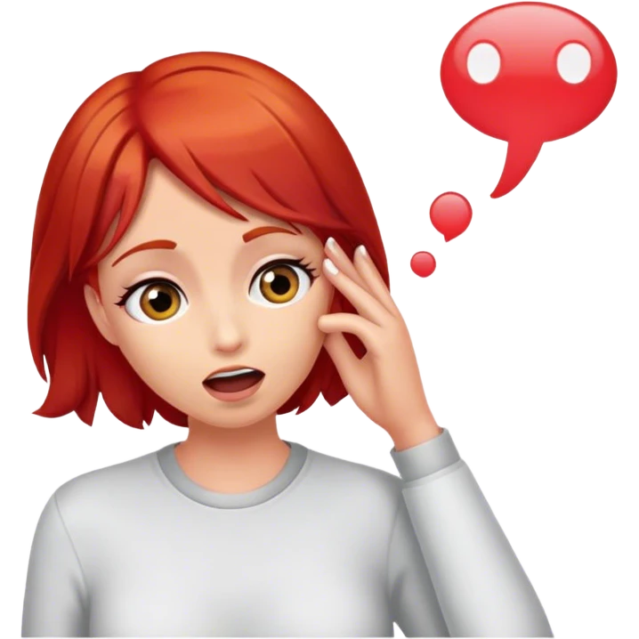 hearing gossip red hair emoji