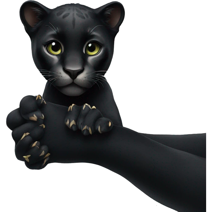 Black panther holding the number 0 in its paws emoji